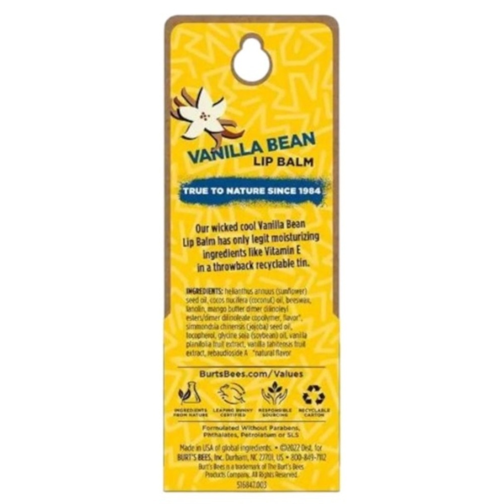 Burt's Bees Vanilla Bean Lip Balm Tin 0.3 oz - Picture 2 of 2